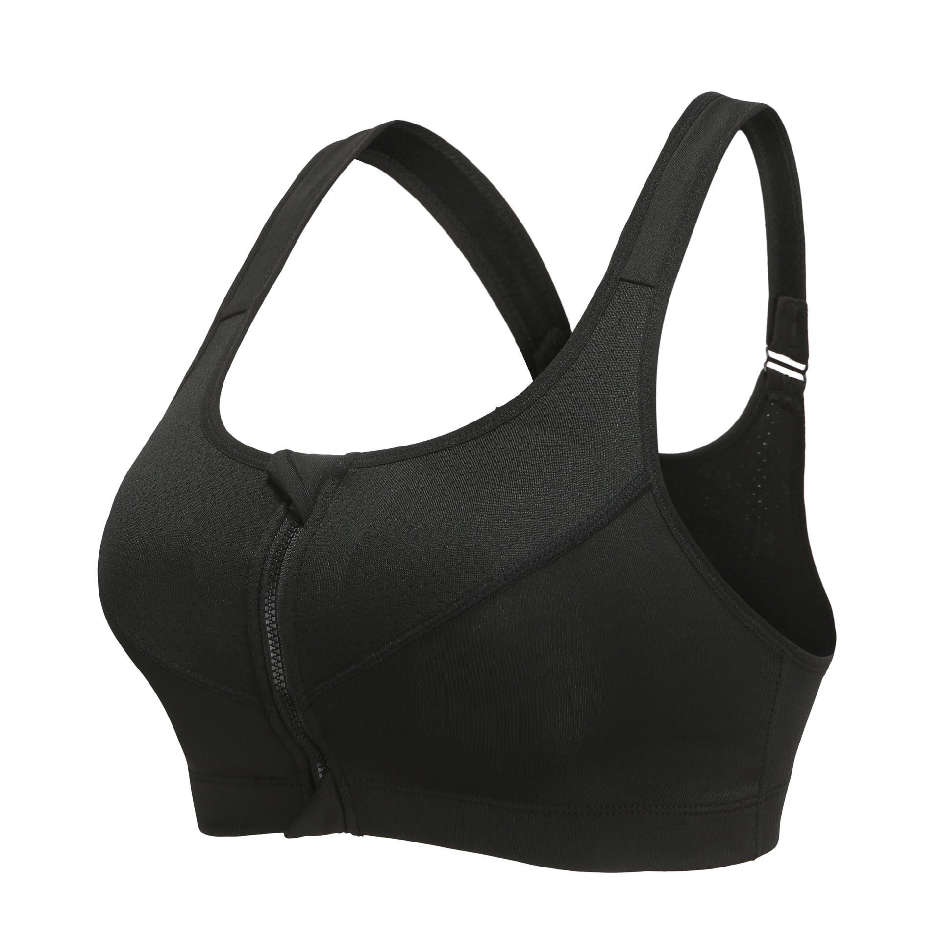 Plus Size Sports Bra with Front Zipper Back Buckle Adjustable Straps WX-1011