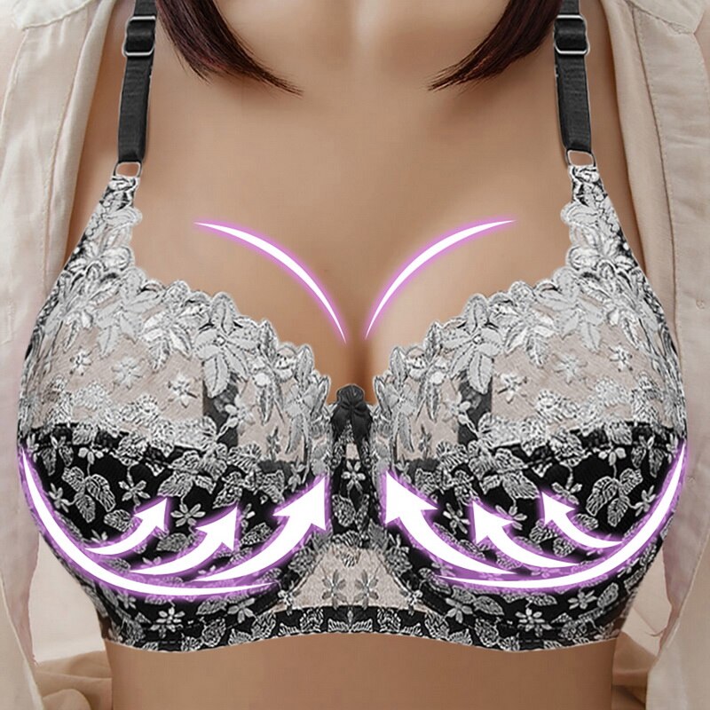 Women Plus Size Sexy Comfortable Push Up Thin Lace Bras Bralette Underwear Lingerie Tops CD Cup