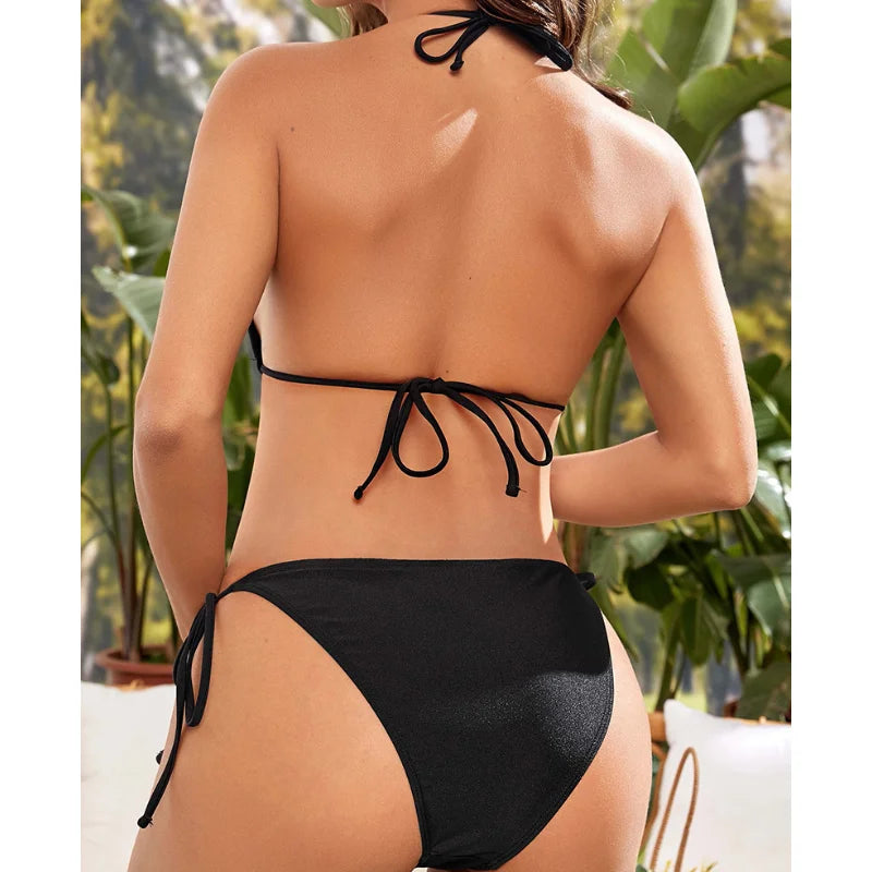 Sexy Black Women's Maternity Swimwear Bikinis Set Premama High Waist Backless Bathing Suit 2 Piece Pregnant Beach Wear Swimsuit