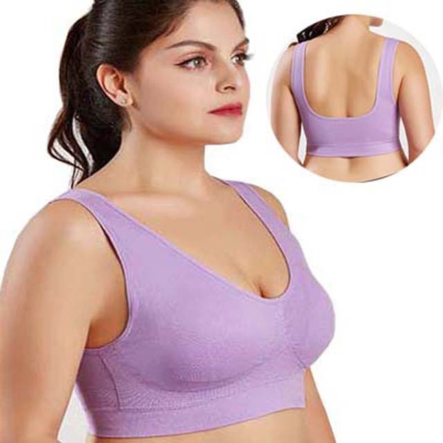 Female Solid Color Tube Top Push Up Yoga BH Sports Bra S-6XL