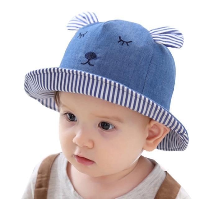 Baby Cotton Bucket Hats Brim Sunscreen Beach Cap