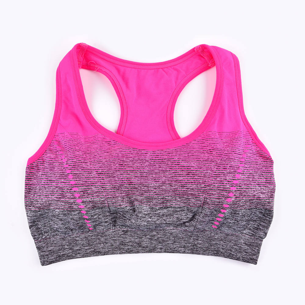 Women Gradient Breathable High Stretch Seamless Fitness Top Padded Sports Bra