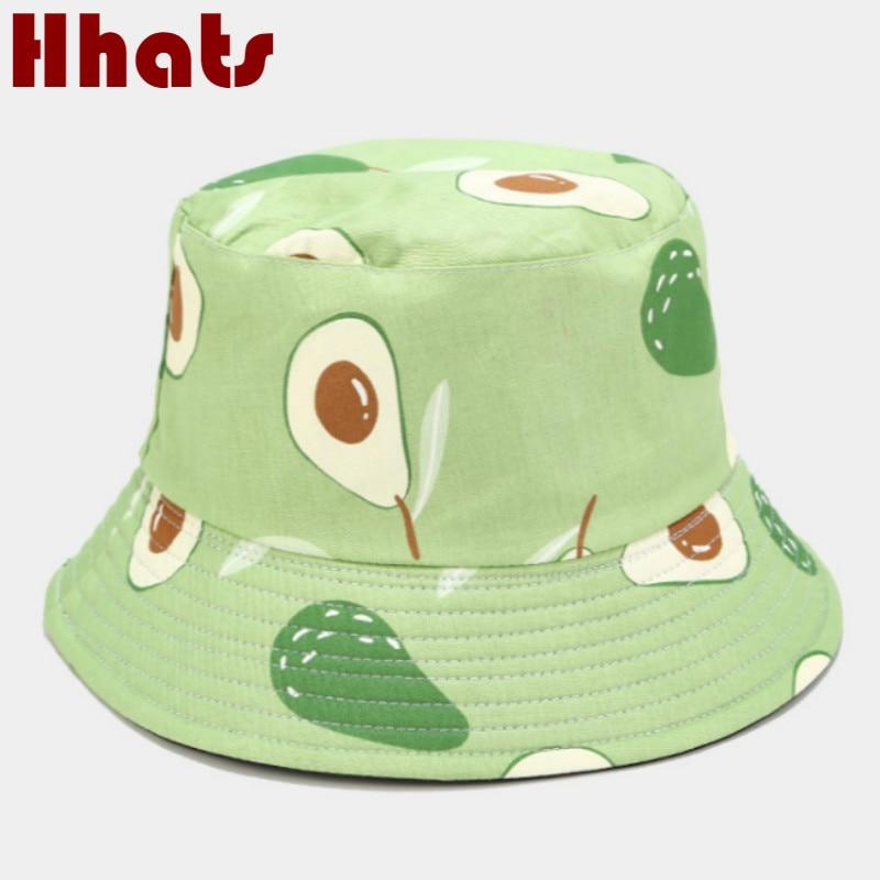 Avocado Bucket Hat Hip Hop Fruit Printed Sun Hat