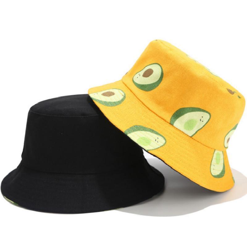 Avocado Bucket Hat Hip Hop Fruit Printed Sun Hat