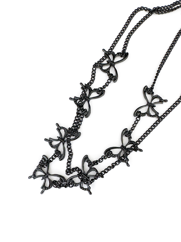 Black Butterfly Chain Necklace