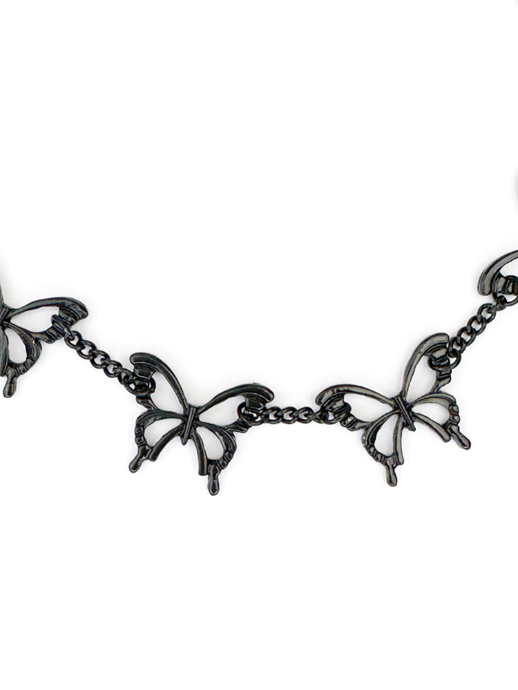 Black Butterfly Chain Necklace