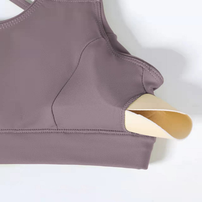 Women Sexy Mesh Shockproof Push Up Sports Bra Underwear Fitness Running Vest