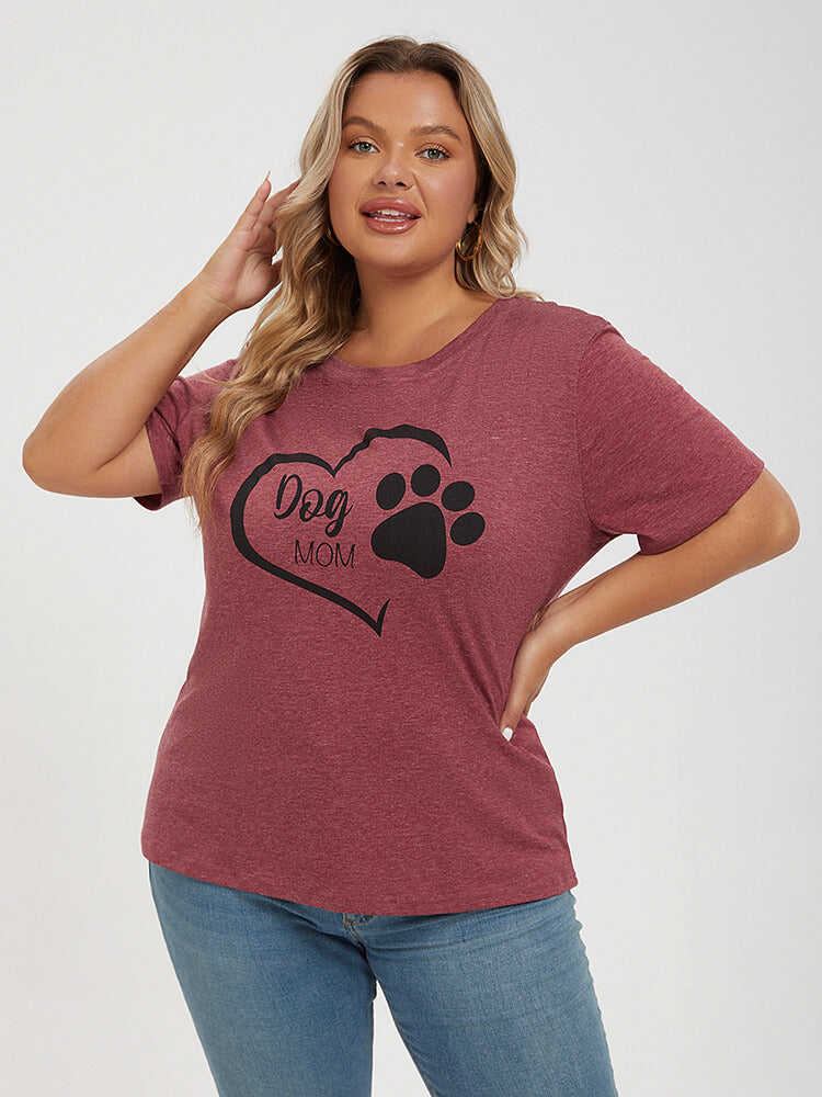 Plus Red Dog Mom Graphic Tee