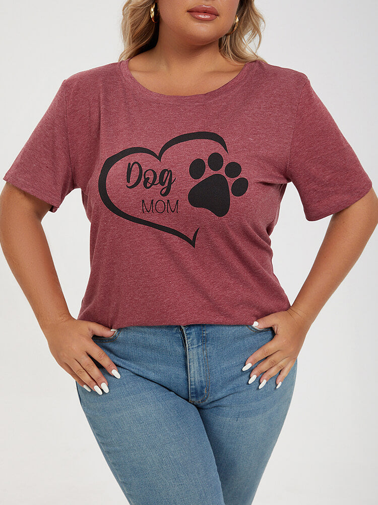 Plus Red Dog Mom Graphic Tee